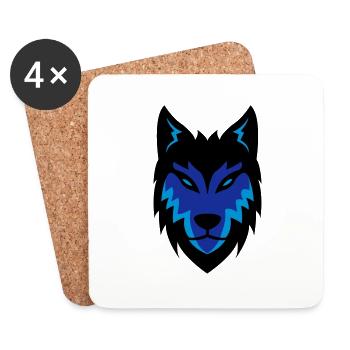 wolf_02 - Dessous de verre (lot de 4) - blanc - Devant