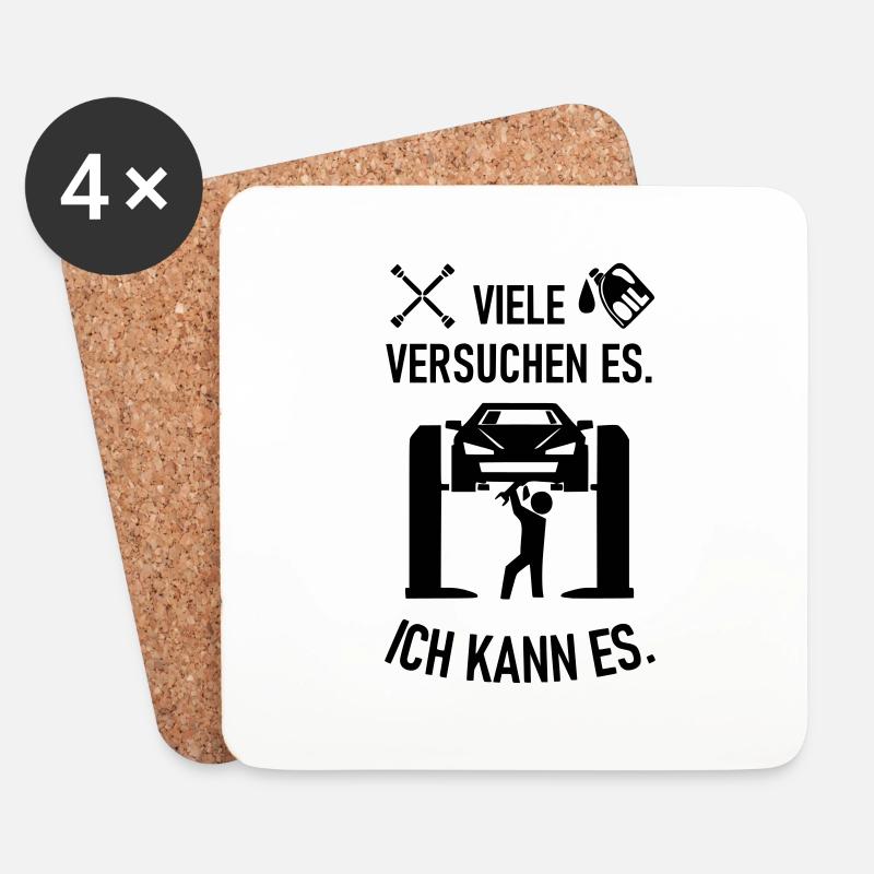 Ich kann es als KFZ Mechaniker Mechatroniker - Untersetzer (4er-Set) - Weiß