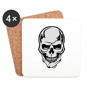 tete de mort halloween crane dessin 444076 - Dessous de verre (lot de 4) - blanc - Devant