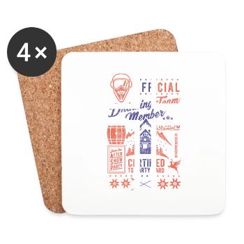 T-shirt de l’équipe norvégienne de consommation d’alcool - Dessous de verre (lot de 4) - blanc - Devant