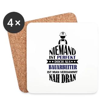 perfekter_bauarbeiter_002 - Untersetzer (4er-Set) - Weiß - Vorne