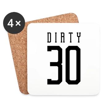 dirty 30 design - Untersetzer (4er-Set) - Weiß - Vorne