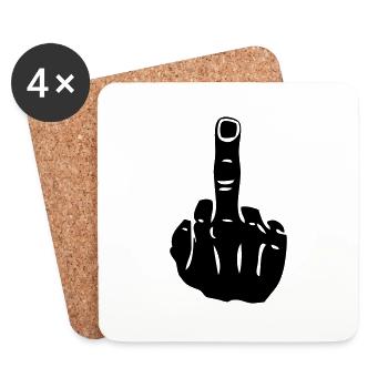 mittelfinger - Untersetzer (4er-Set) - Weiß - Vorne