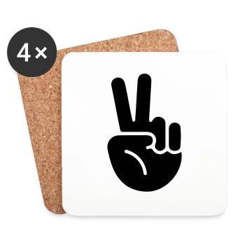 peace hand - Untersetzer (4er-Set) - Weiß - Vorne