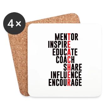 Teacher - Coasters (set of 4) - white - Front