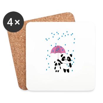Beste große Schwester Panda Geschwister Mädchen - Untersetzer (4er-Set) - Weiß - Vorne