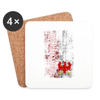 Tyrol du Sud - Dessous de verre (lot de 4) - blanc - Devant