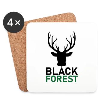 Black Forest - Deer top - Coasters (set of 4) - white - Front