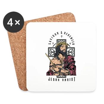 Jesus Christ - Coasters (set of 4) - white - Front
