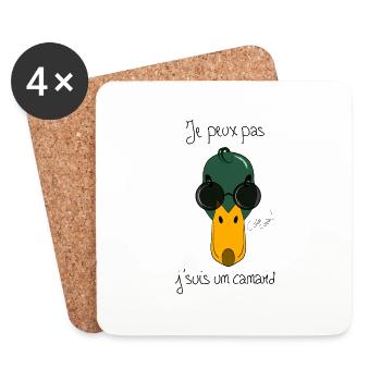 Canard - Dessous de verre (lot de 4) - blanc - Devant