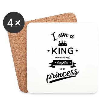 Dad - I am a king - Dessous de verre (lot de 4) - blanc - Devant