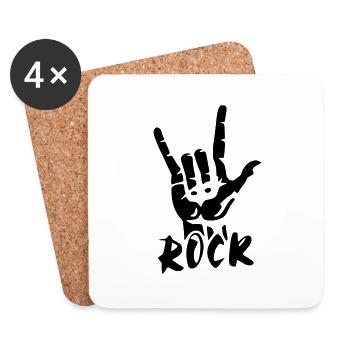 Musique de musique rock - Dessous de verre (lot de 4) - blanc - Devant