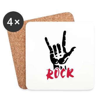 Rock music hand sound - Coasters (set of 4) - white - Front