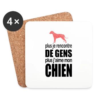 Humour de chienne - Dessous de verre (lot de 4) - blanc - Devant