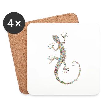 Gecko - Untersetzer (4er-Set) - Weiß - Vorne