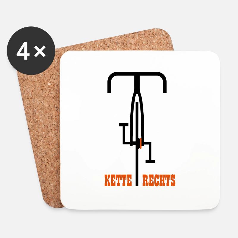 Kette rechts - Untersetzer (4er-Set) - Weiß