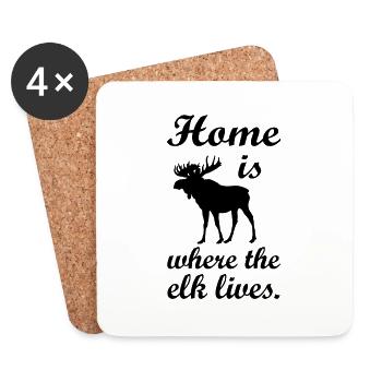Elk Norden gift Scandinavian countries - Coasters (set of 4) - white - Front
