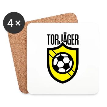 Für alle Torjägern unter den Fussball Liebhabern - Untersetzer (4er-Set) - Weiß - Vorne