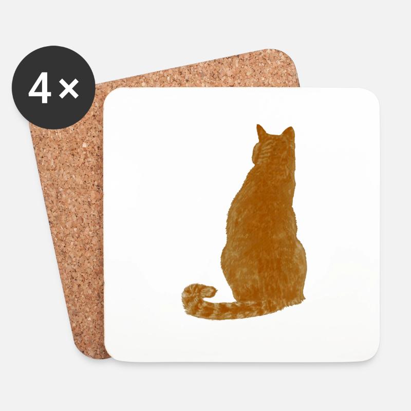 Blonde Katze - Untersetzer (4er-Set) - Weiß