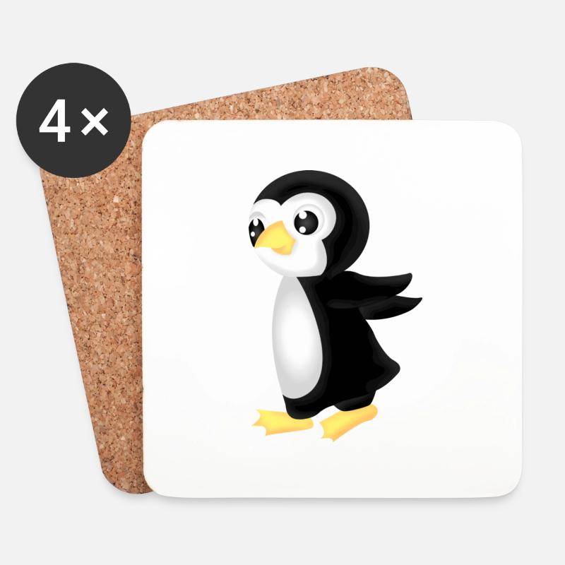 rennender pingu - Untersetzer (4er-Set) - Weiß