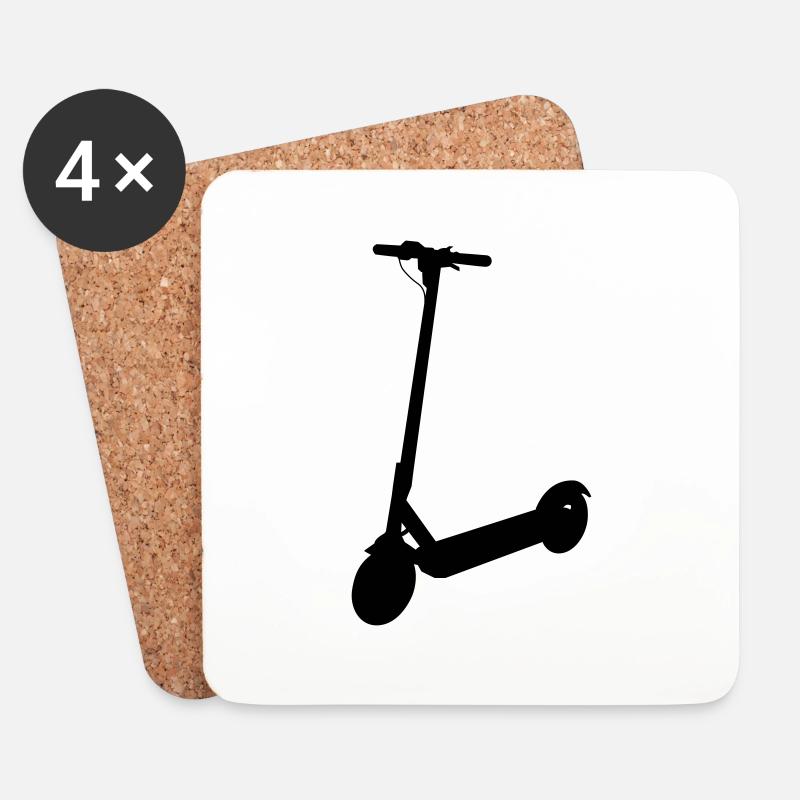 E-Scooter Elektro-Roller - Untersetzer (4er-Set) - Weiß