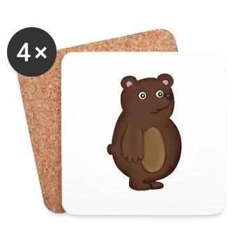 Ours - Dessous de verre (lot de 4) - blanc - Devant