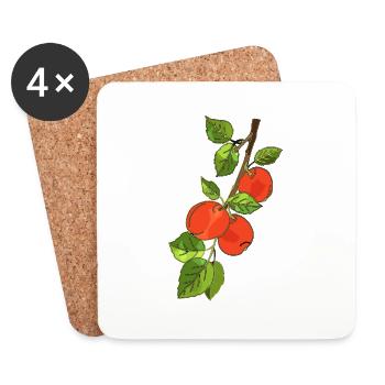 Äpfel - Untersetzer (4er-Set) - Weiß - Vorne
