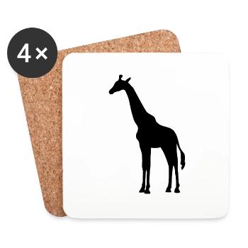 Giraffe silhouette - Coasters (set of 4) - white - Front