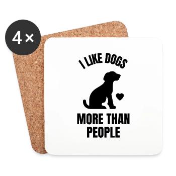 I like dogs more than people - Coasters (set of 4) - white - Front
