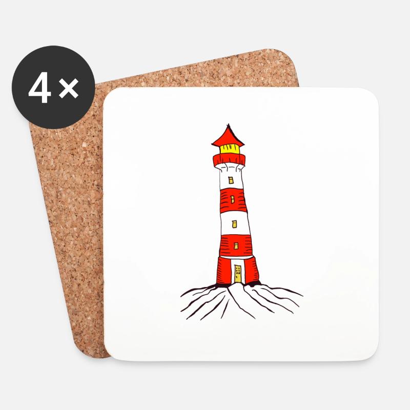 lighthouse - Coasters (set of 4) - white