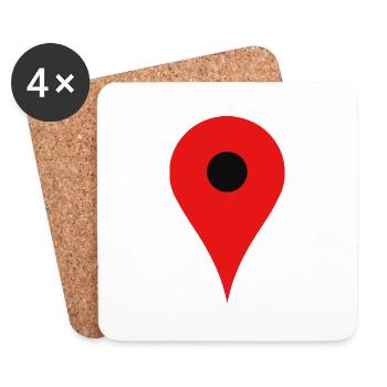 Location pin - Coasters (set of 4) - white - Front