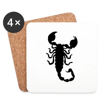 logo scorpion - Dessous de verre (lot de 4) - blanc - Devant