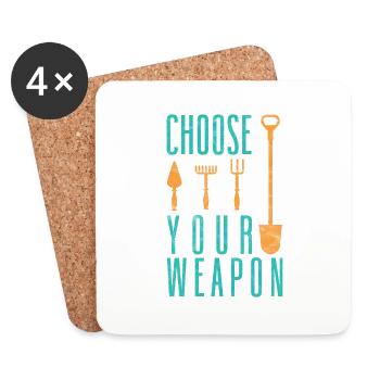 Funny Gardening Botanical Choose Your Weapon - Coasters (set of 4) - white - Front