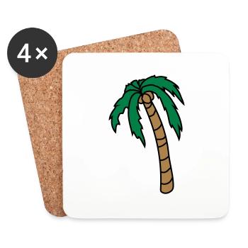 Hanging Palm Design - Coasters (set of 4) - white - Front