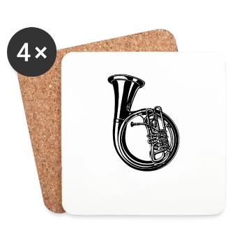 BLOW TRUMPET w - Coasters (set of 4) - white - Front