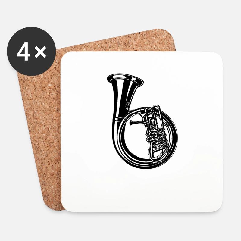BLOW TRUMPET w - Untersetzer (4er-Set) - Weiß