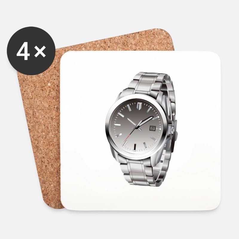 clock - Coasters (set of 4) - white