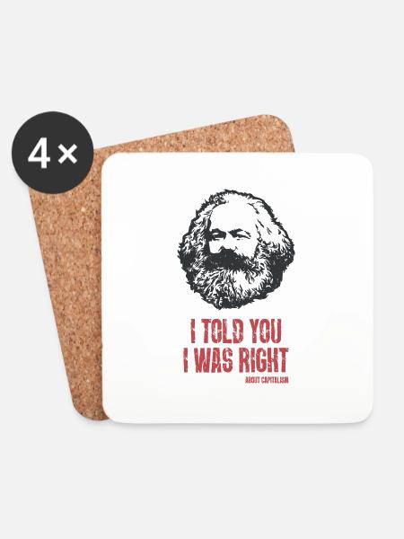 Capitalism Geschenk Karl Marx Marxismus Chemnitz - Untersetzer (4er-Set) - Weiß