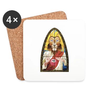 Ondoyance - Lion stained glass windows - Coasters (set of 4) - white - Front