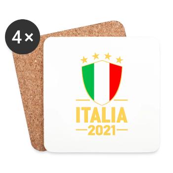 Italie Shirt ITALIA 2021 Fan de football (2020) - Dessous de verre (lot de 4) - blanc - Devant