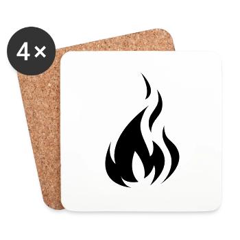 Flame Black - Untersetzer (4er-Set) - Weiß - Vorne