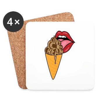 Love Ice Cream - Untersetzer (4er-Set) - Weiß - Vorne