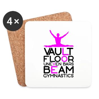 Vault Floor Uneven Bars Beam Gymnastics - Untersetzer (4er-Set) - Weiß - Vorne