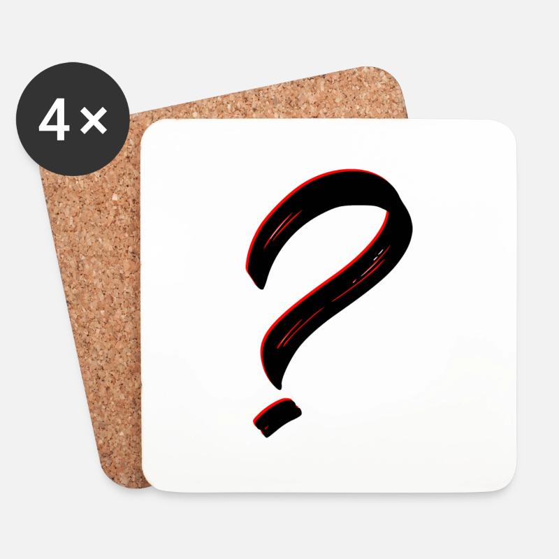 Question mark - Coasters (set of 4) - white