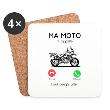 Moto GP Appelle - Dessous de verre (lot de 4) - blanc - Devant