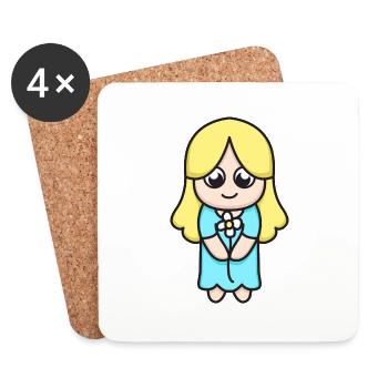 Signe du zodiaque Vierge - Dessous de verre (lot de 4) - blanc - Devant