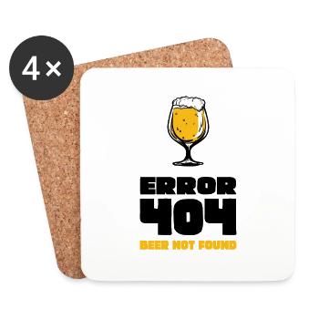 Bière Bière Vino Vin Alcool - Dessous de verre (lot de 4) - blanc - Devant