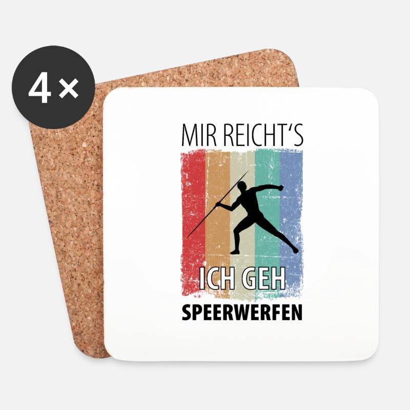 Speerwurf Speerwerfen Speerwerfer - Untersetzer (4er-Set) - Weiß