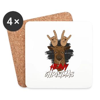 Reindeer heavy metal Christmas - Coasters (set of 4) - white - Front
