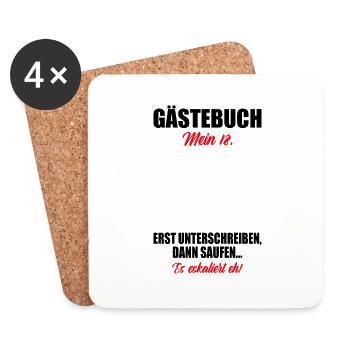 Gästebuch 18. Geburtstag Gästeliste 18 Jahre - Untersetzer (4er-Set) - Weiß - Vorne